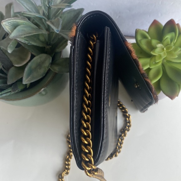 Kurt Geiger London Mini Soho Leopard Print Calf Hair Leather Striped Crossbody - Picture 6 of 15